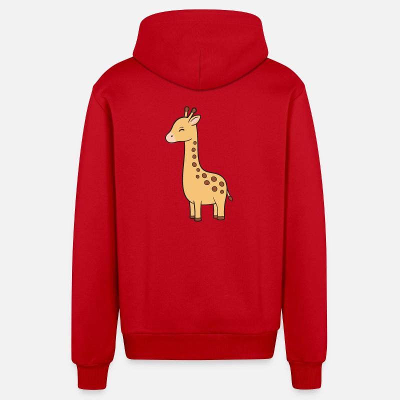 Giraffe - Organic Relaxed Kapuzenjacke Made in EU - Rot