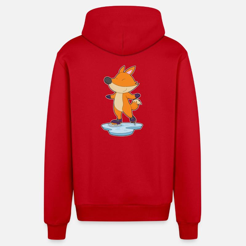 Fox patins à glace - Veste à capuche bio décontractée fabriquée en UE - rouge