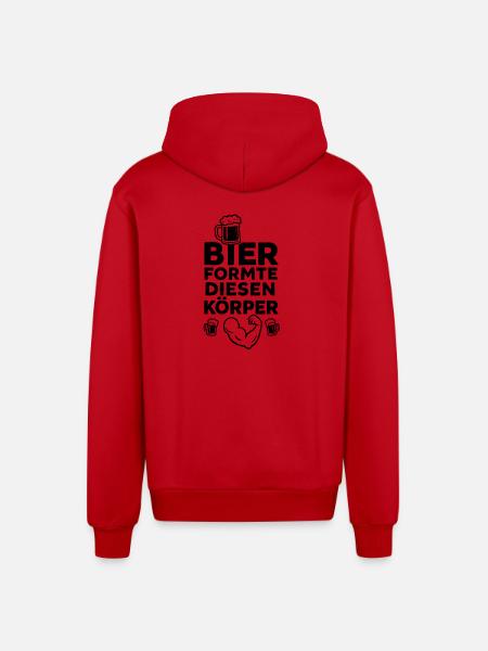 Bier formte diesen Körper - Organic Relaxed Kapuzenjacke Made in EU - Rot
