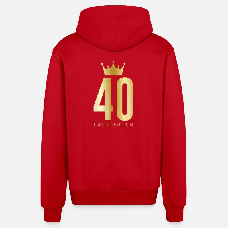40e anniversaire Édition Limitée Crown - Veste à capuche bio décontractée fabriquée en UE - rouge