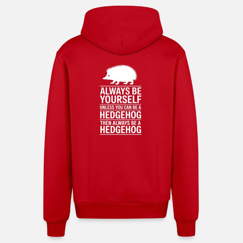 Igel Sprüche Lustiges Igel Geschenk - Organic Relaxed Kapuzenjacke Made in EU - Rot