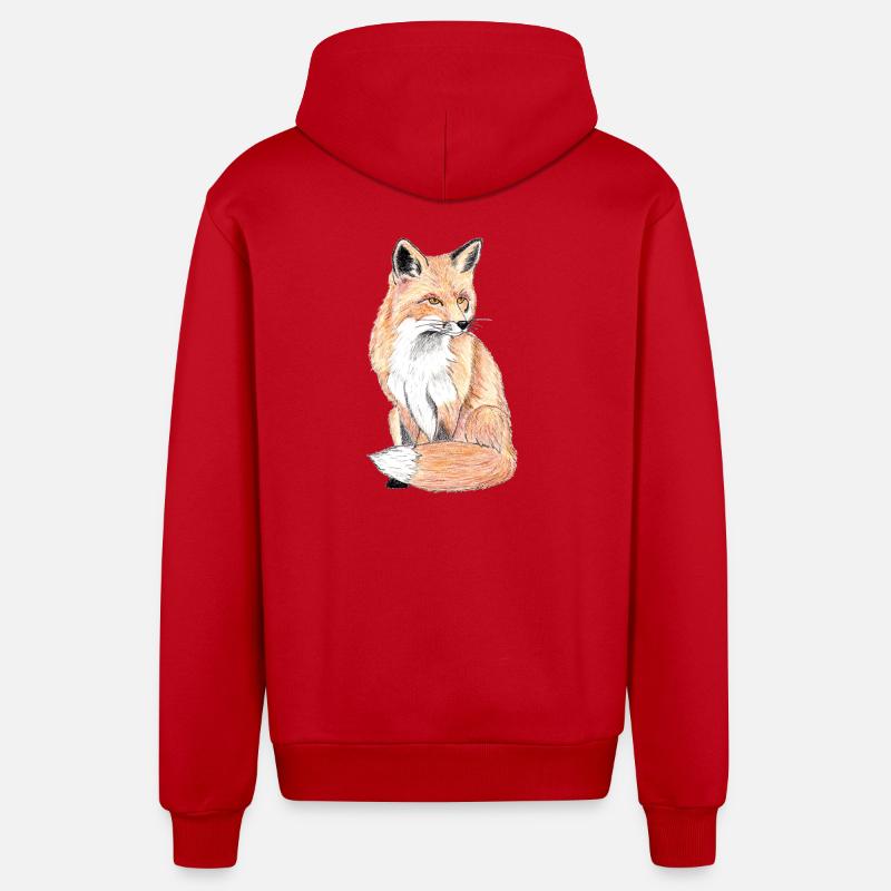 Kleiner Waldfuchs - ein sanfter Begleiter - Organic Relaxed Kapuzenjacke Made in EU - Rot