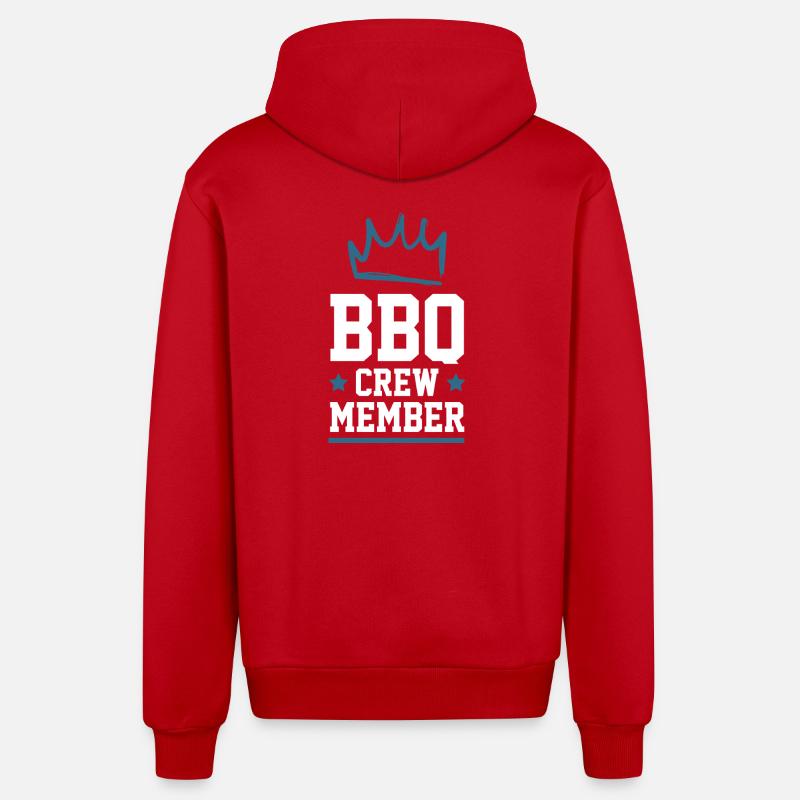Équipe de barbecue - Veste à capuche bio décontractée fabriquée en UE - rouge