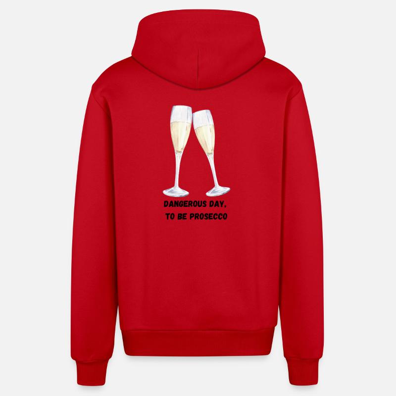 Verres Prosecco - Veste à capuche bio décontractée fabriquée en UE - rouge