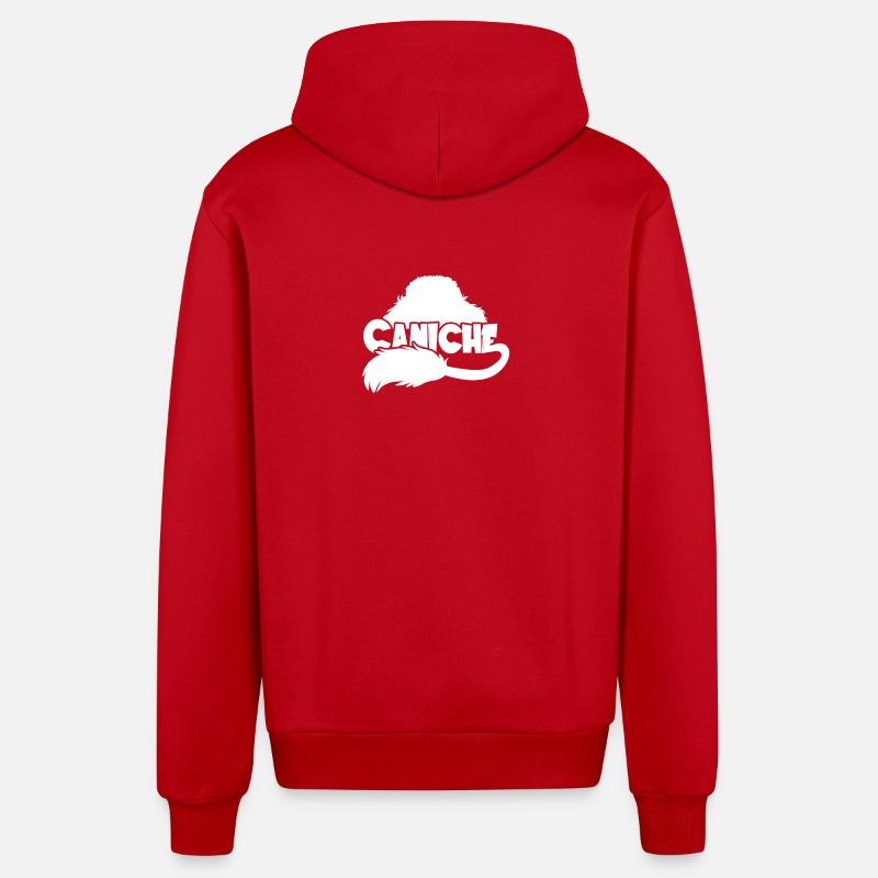 Silhouette Caniche - Blanc - Veste à capuche bio décontractée fabriquée en UE - rouge