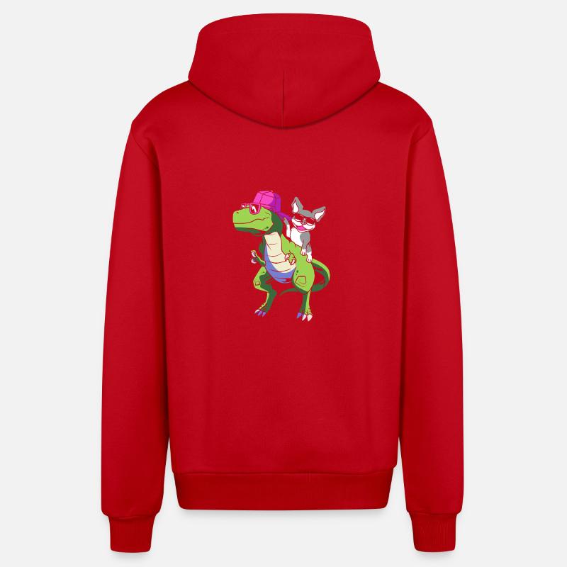 Boston Terrier - Veste à capuche bio décontractée fabriquée en UE - rouge