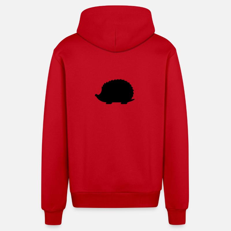 hérisson - Veste à capuche bio décontractée fabriquée en UE - rouge