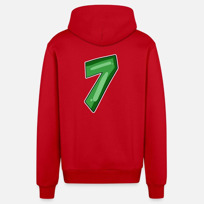Numéro 7 Numéro - Veste à capuche bio décontractée fabriquée en UE - rouge