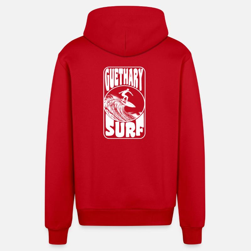 GUETARY - Veste à capuche bio décontractée fabriquée en UE - rouge