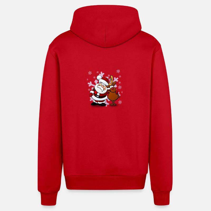 christma s14 - Veste à capuche bio décontractée fabriquée en UE - rouge