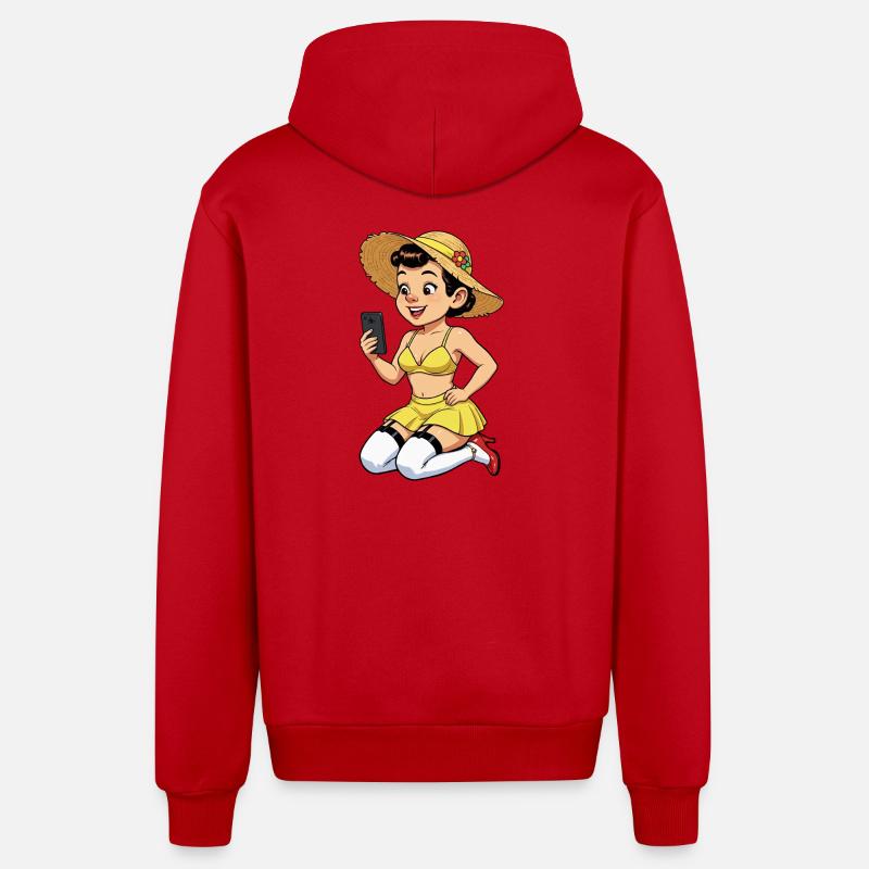 Influenceuse joyeuse - Veste à capuche bio décontractée fabriquée en UE - rouge