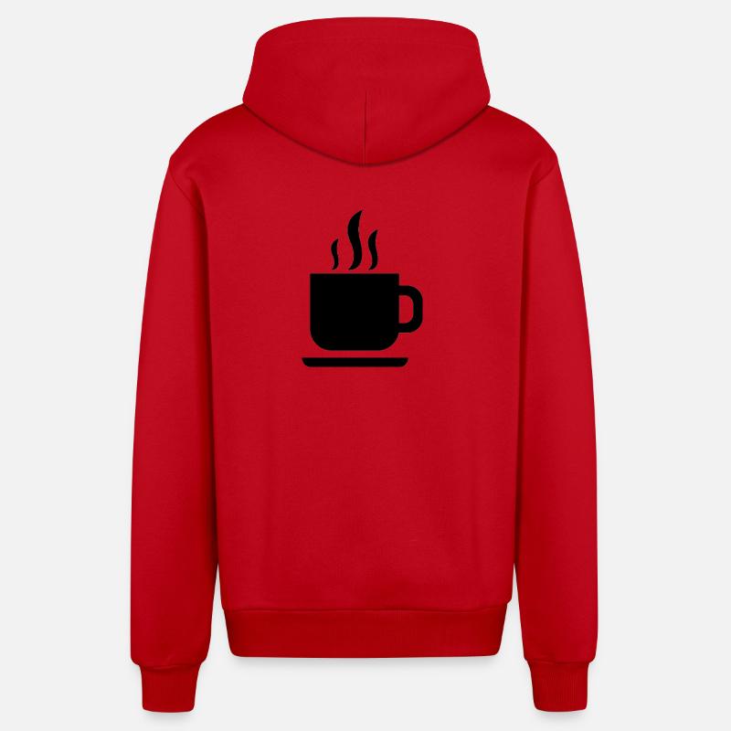 Tasse de café - Veste à capuche bio décontractée fabriquée en UE - rouge
