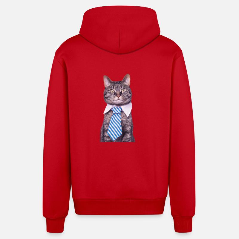 Chat de bureau - Veste à capuche bio décontractée fabriquée en UE - rouge