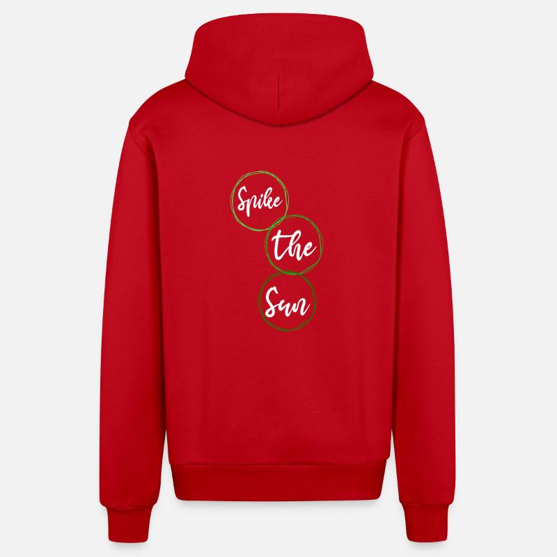 Techniques de beach-volley présentes - Veste à capuche bio décontractée fabriquée en UE - rouge