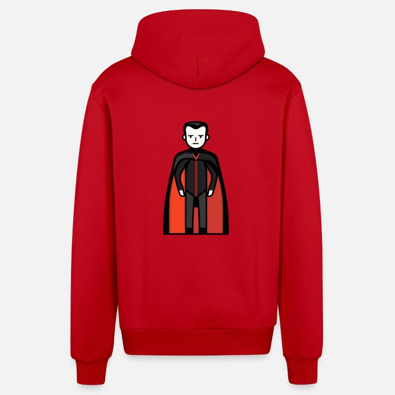 Vampire Halloween Comic - Organic Relaxed Hooded Jacket Made in EU - red