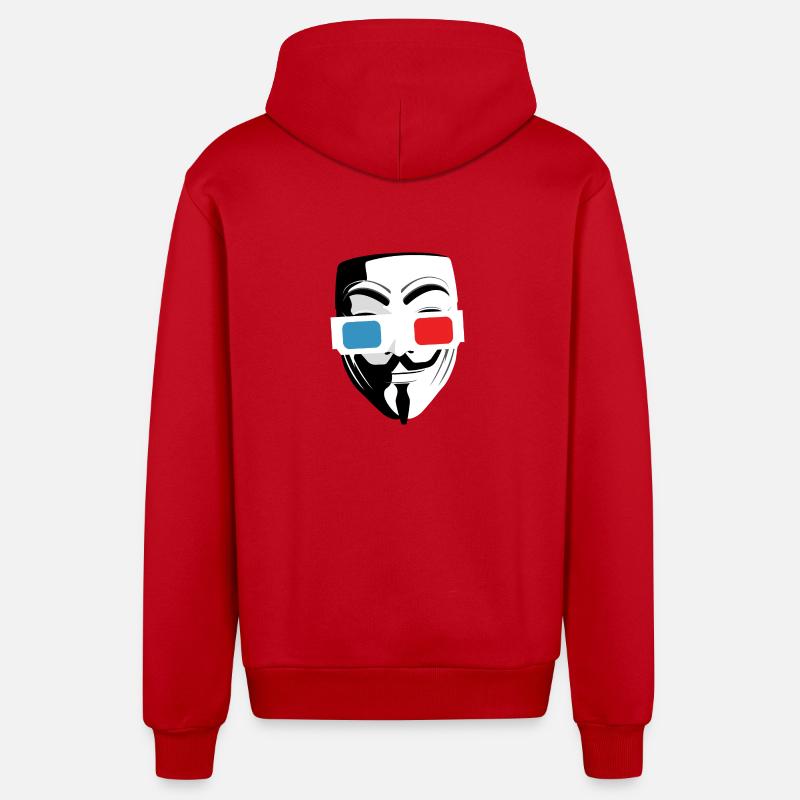 Masque cinéma lunette 3D - Veste à capuche bio décontractée fabriquée en UE - rouge