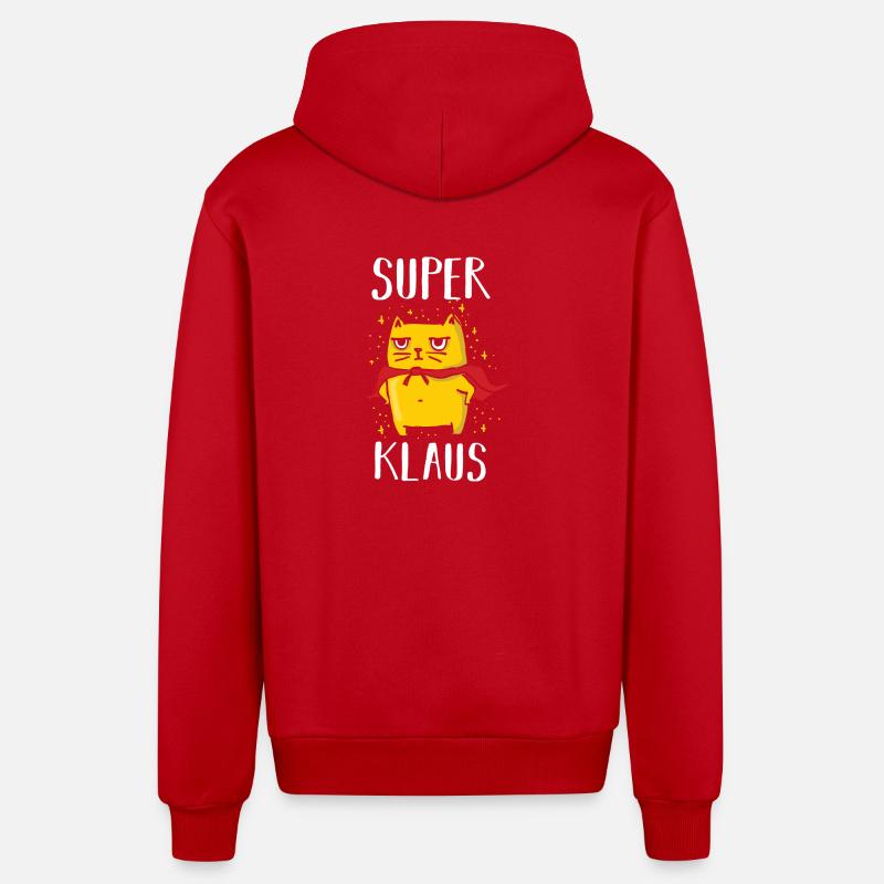 Klaus - Veste à capuche bio décontractée fabriquée en UE - rouge