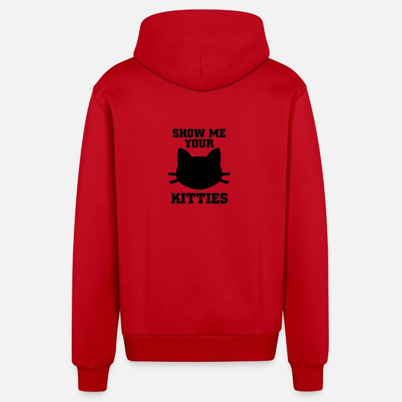 CHAT - Veste à capuche bio décontractée fabriquée en UE - rouge