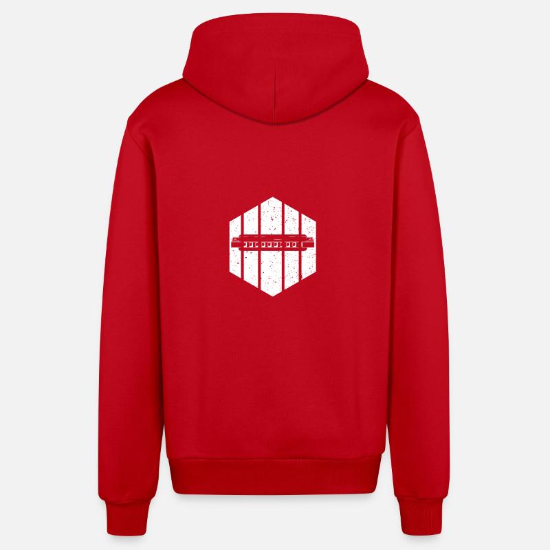 Harmonica Harmonica - Veste à capuche bio décontractée fabriquée en UE - rouge