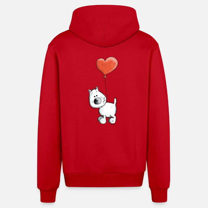 West Highland White Terrier - Chien - Veste à capuche bio décontractée fabriquée en UE - rouge