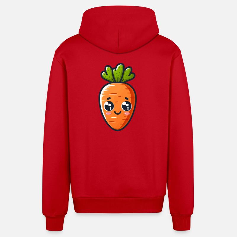 Carotte Mignon - Veste à capuche bio décontractée fabriquée en UE - rouge