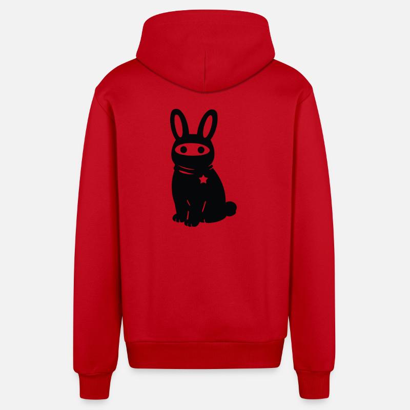 Lapin Masqué avec étoile – Antifascism Antifa - Veste à capuche bio décontractée fabriquée en UE - rouge