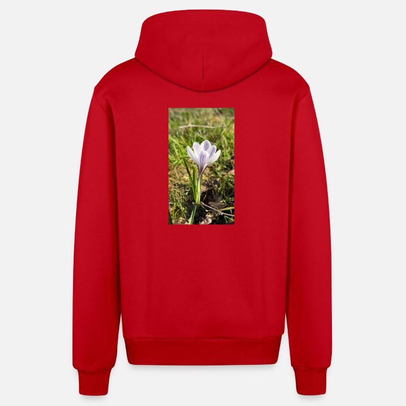 crocus - Veste à capuche bio décontractée fabriquée en UE - rouge