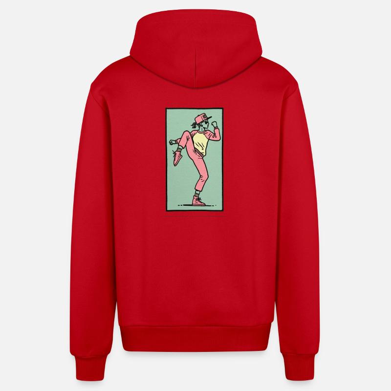 Danseuse #12 - Veste à capuche bio décontractée fabriquée en UE - rouge