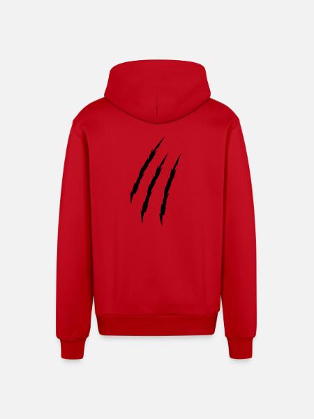 griffe - Veste à capuche bio décontractée fabriquée en UE - rouge