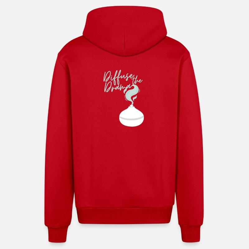 Diffuser le drame - Veste à capuche bio décontractée fabriquée en UE - rouge