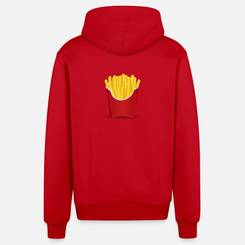 Frites - Veste à capuche bio décontractée fabriquée en UE - rouge