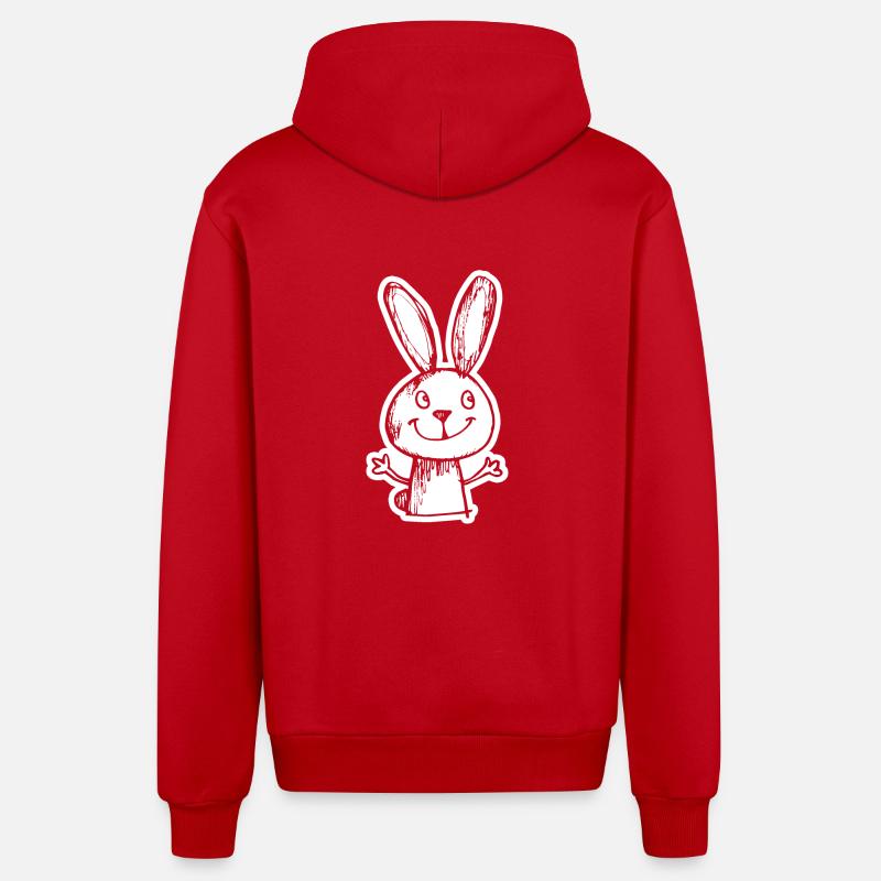 Rabbit Rabbit - Organic Relaxed Hooded Jacket Made in EU - red