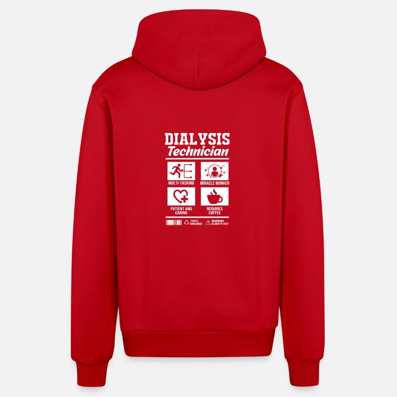 Dialyse-Techniker - Organic Relaxed Kapuzenjacke Made in EU - Rot
