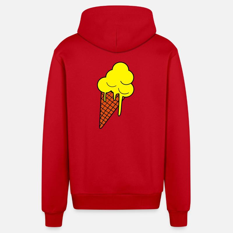 Schmelzendes Eis  Pop Art - Organic Relaxed Kapuzenjacke Made in EU - Rot