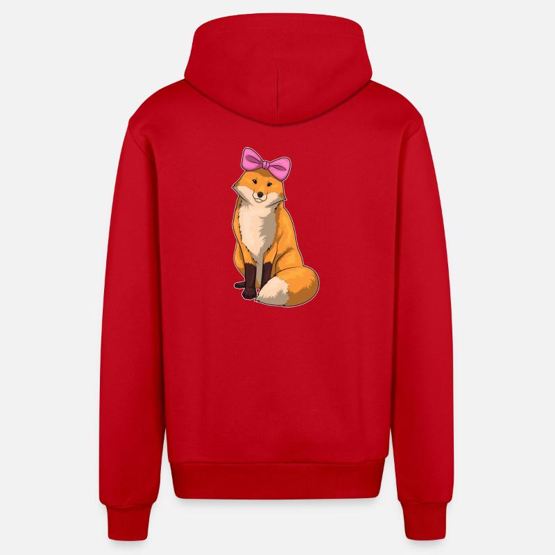 Fuchs Schleife - Organic Relaxed Kapuzenjacke Made in EU - Rot