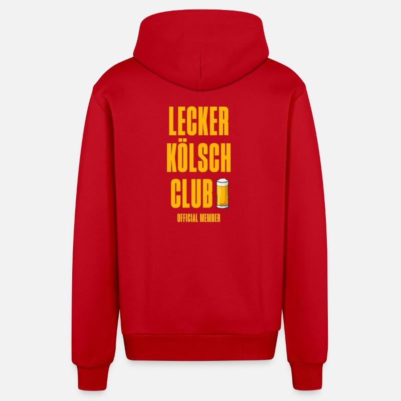 Lecker Kölsch Club Design Membre Officiel - Veste à capuche bio décontractée fabriquée en UE - rouge
