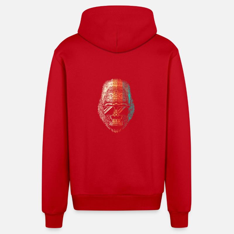 Gorilla - Organic Relaxed Kapuzenjacke Made in EU - Rot