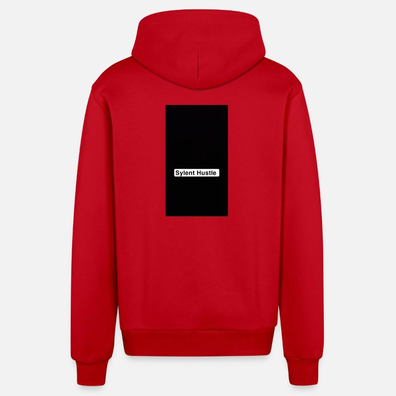 Sylent Hustle Noir Monochrome Tee - Veste à capuche bio décontractée fabriquée en UE - rouge