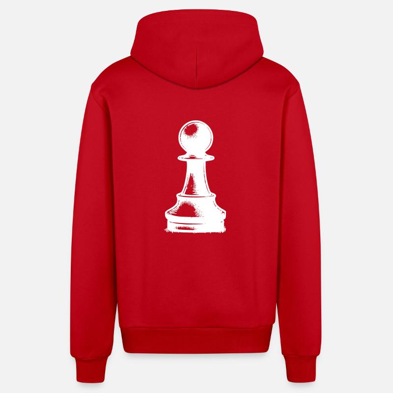 Jeu d’échecs Chess Figure Pawn - Veste à capuche bio décontractée fabriquée en UE - rouge