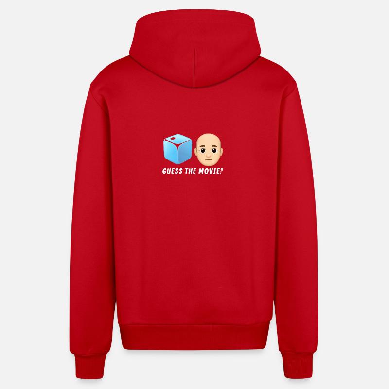 Conception de mystère de film - Veste à capuche bio décontractée fabriquée en UE - rouge