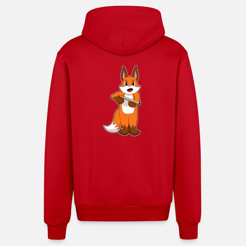 Fuchs Schrotflinte - Organic Relaxed Kapuzenjacke Made in EU - Rot