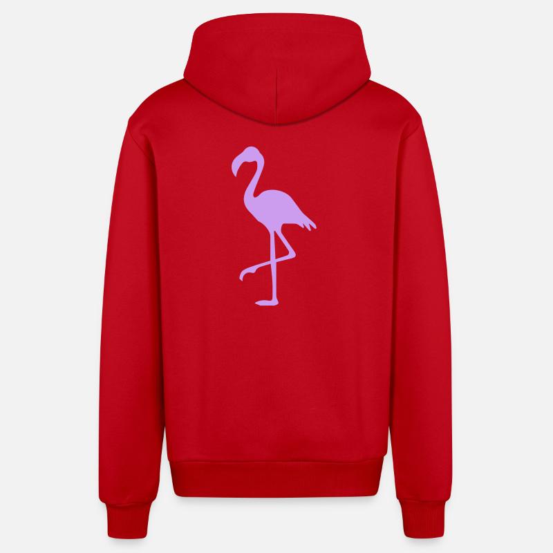 Flamant - Veste à capuche bio décontractée fabriquée en UE - rouge