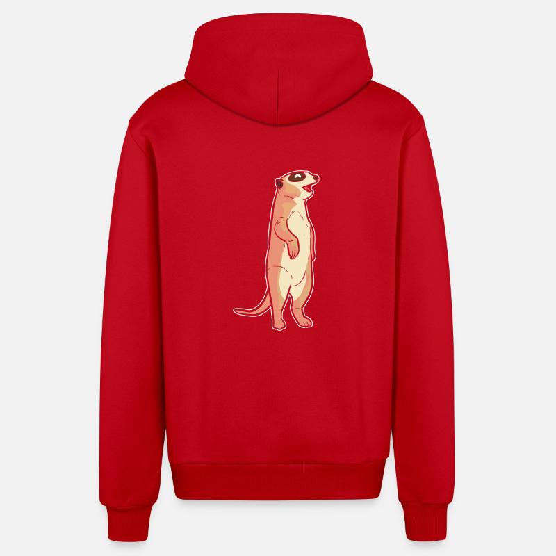 Suricate - Veste à capuche bio décontractée fabriquée en UE - rouge