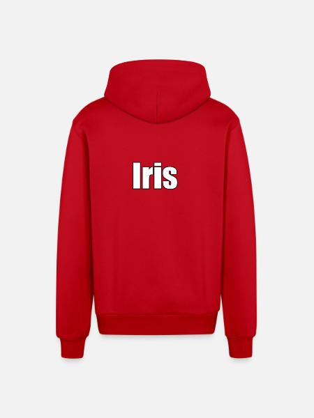 Iris - Organic Relaxed Hooded Jacket Made in EU - red