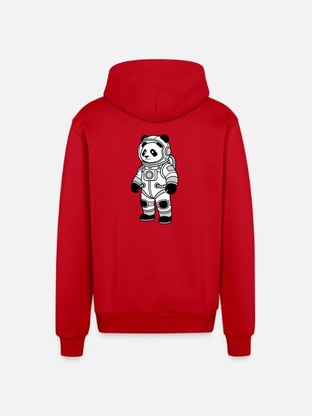 Combinaison spatiale panda bear - Veste à capuche bio décontractée fabriquée en UE - rouge