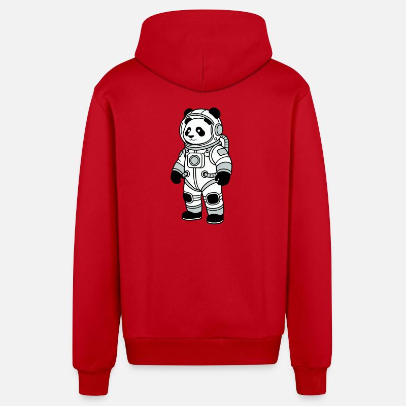 Combinaison spatiale panda bear - Veste à capuche bio décontractée fabriquée en UE - rouge