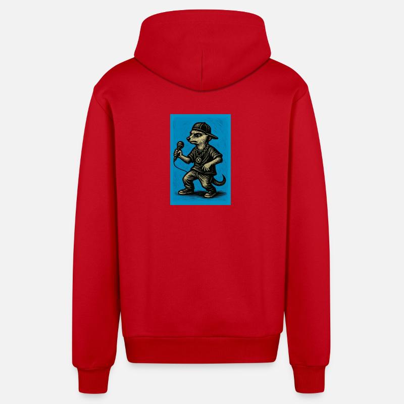 erdmännchen - comic-helden 3 - Organic Relaxed Kapuzenjacke Made in EU - Rot