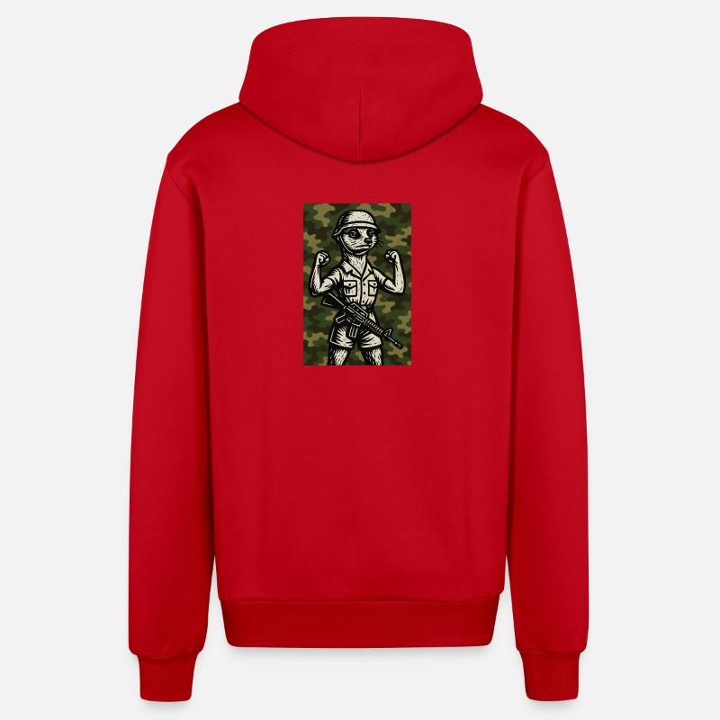 erdmännchen comic helden - Organic Relaxed Kapuzenjacke Made in EU - Rot