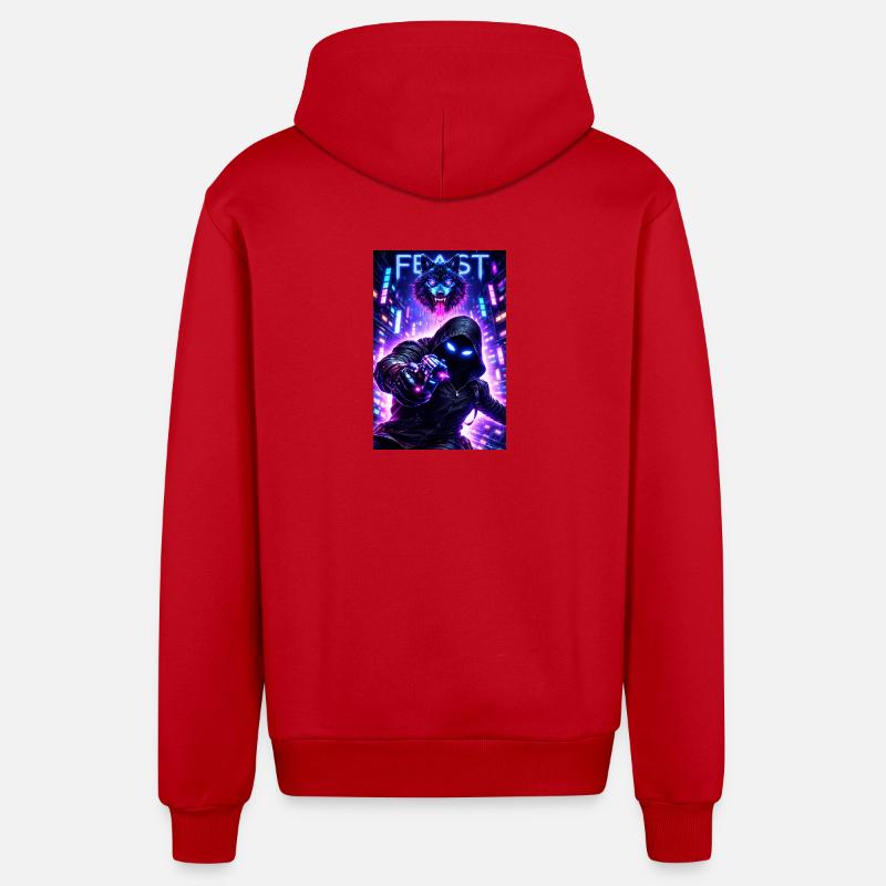 Wulfking - Organic Relaxed Hooded Jacket Made in EU - red
