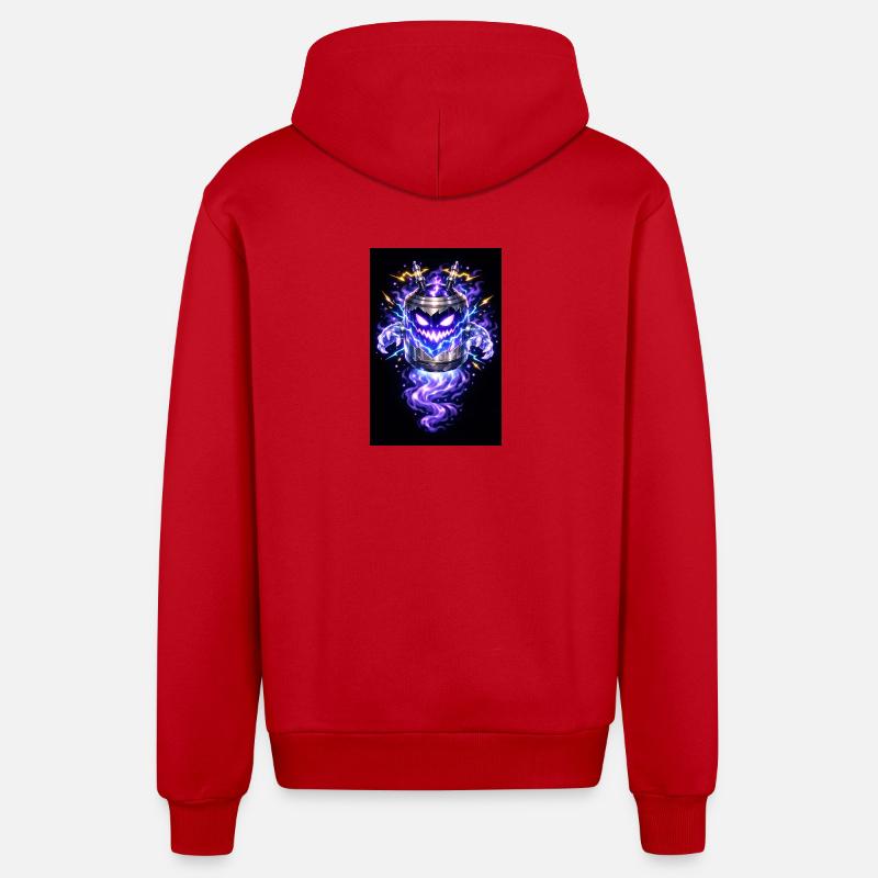 Blitzkürbis Dämon - Organic Relaxed Kapuzenjacke Made in EU - Rot